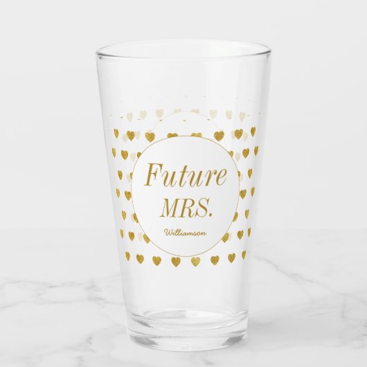 Geel Wit Vrijgezellenfeest Toekomst Mevrouw Glass Glas (Achterkant)