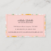 Geel & Wit Waterverf Wildbloem Bloemblad Visitekaartje (Achterkant)