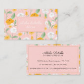 Geel & Wit Waterverf Wildbloem Bloemblad Visitekaartje (Voorkant / Achterkant)