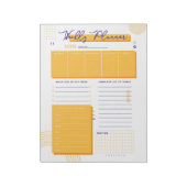 Geel-Wit Wekly Planner Notitieblok (Linkerzijde)