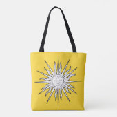 Geel & Wit Whimsical Zon Hemel Astrologie Tote Bag (Achterkant)