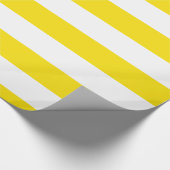 Geel, Wit XL Strepenpatroon Cadeaupapier (Hoek)