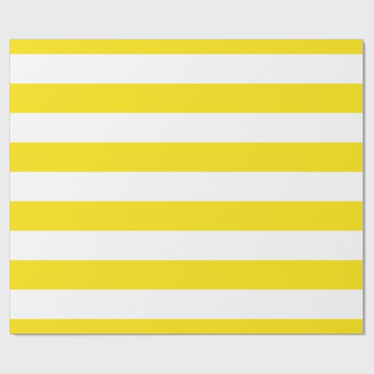Geel, wit XL Stripes Patroon Cadeaupapier (Vlak)
