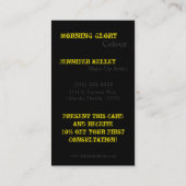 Geel Wit Zebra Print Pattern Visitekaartje (Achterkant)