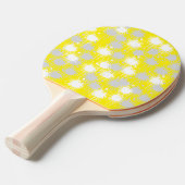 Geel, Wit Zilver Blush Abstract Tafeltennisbatje (Voorkant Gekanteld)