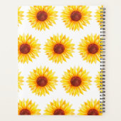 Geel Wit Zonnebloem Bloempatroon Planner (Achterkant)