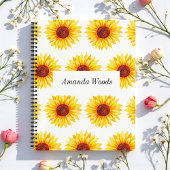 Geel Wit Zonnebloem Bloempatroon Planner