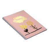 Geel Wit Zwart Calm Flowers Poster Spiraal Notitieboek (Rechterzijde)