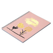 Geel Wit Zwart Calm Flowers Poster Spiraal Notitieboek (Linkerzijde)