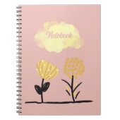 Geel Wit Zwart Calm Flowers Poster Spiraal Notitieboek (Voorkant)
