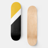 Geel Wit Zwart Kleur Block Style Design Persoonlijk Skateboard (Voorkant)