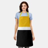 Geel Wit Zwart Kleur Block Style Design Schort (Gedragen)