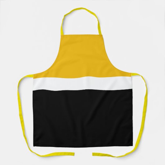 Geel Wit Zwart Kleur Block Style Design Schort (Voorkant)