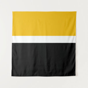 Geel Wit Zwart Kleur Block Style Design Wandkleed