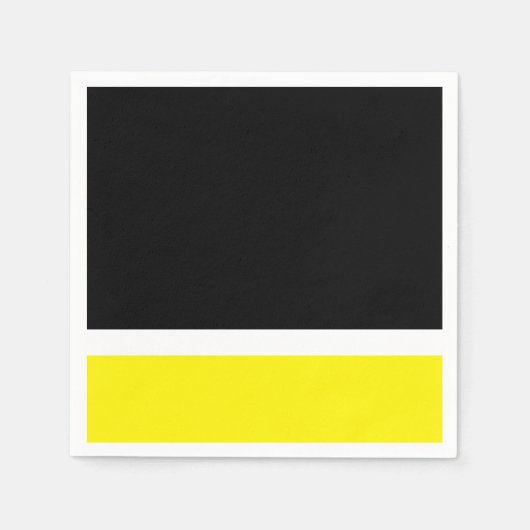 Geel wit zwart kleurblok servetten (Voorkant)