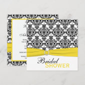 Geel, wit, zwart Vrijgezellenfeest uitgenodigd Kaart (Voorkant / Achterkant)