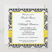 Geel, wit, zwart Vrijgezellenfeest uitgenodigd Kaart (Achterkant)