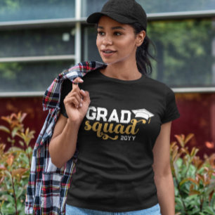 Geel Witte Afstudeerder Squad Voeg Jaar toe T-shirt