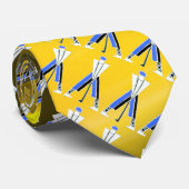 GEEL WITTE BLAUWE GOLFER, GOLF-SPELERS STROPDAS (Opgerold)