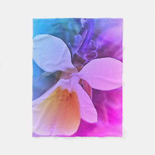 Geel witte bloem fleece deken (Voorkant)