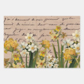  geel & witte bloemen inpakpapier vel (Voorkant)