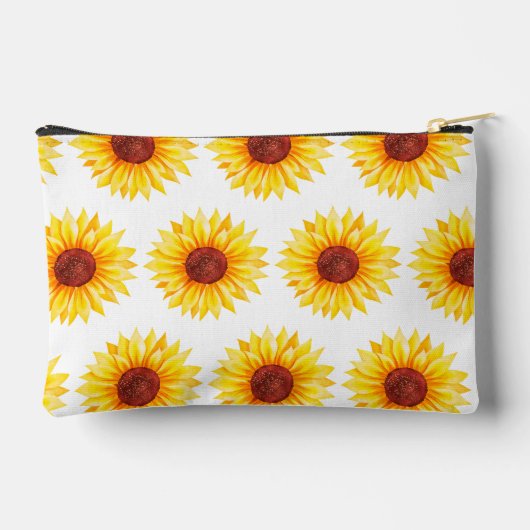 Geel Witte Bloemen Zonnebloem Etui (Achterkant)