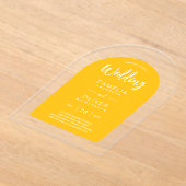 Geel Witte Boog Acryl Trouw Uitnodigingen Modern (Laagn)