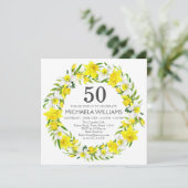 Geel Witte Daffodil Botanische stoffen 50e verjaar Kaart (Staand voorkant)