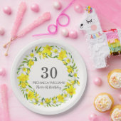 Geel Witte Daffodil Wreath 30th Birthday Papieren Bordje (Feest)