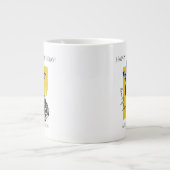 Geel witte en zwarte Funky Cool Giraffe Birthday Grote Koffiekop (Voorkant)