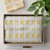 Geel Witte Geruite Strepen Verjaardag Tissuepapier (Geschenk)