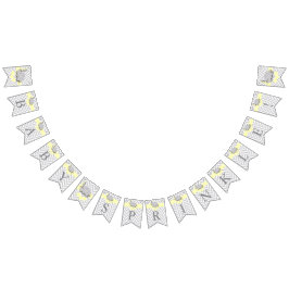 Geel, witte grijze olifant Baby Sprinkle Vlaggetjes