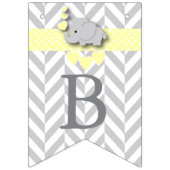 Geel, witte grijze olifant Baby Sprinkle Vlaggetjes (Tweede vlag)