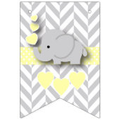 Geel, witte grijze olifant Baby Sprinkle Vlaggetjes (Eerste vlag)