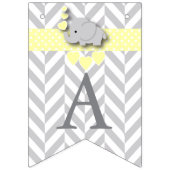 Geel, witte grijze olifant Baby Sprinkle Vlaggetjes (Derde vlag)