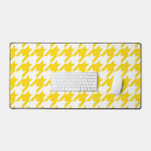 Geel Witte Houndstooth Rutcontrole Bureaumat (Keyboard & Muis)
