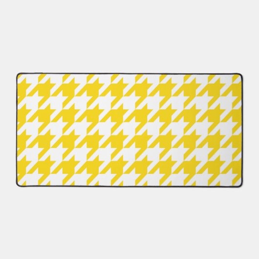 Geel Witte Houndstooth Rutcontrole Bureaumat (Voorkant)