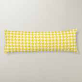 Geel Witte Houndstooth Rutcontrole Lichaamskussen (Achterkant)