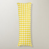 Geel Witte Houndstooth Rutcontrole Lichaamskussen (Voorkant Verticaal)