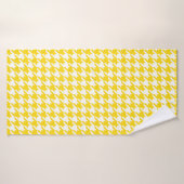 Geel Witte Houndstooth Rutpatroon Badhanddoek (Badhanddoek)
