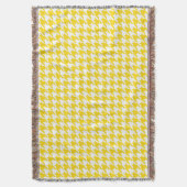 Geel Witte Houndstooth Rutpatroon Deken (Voorkant Verticaal)