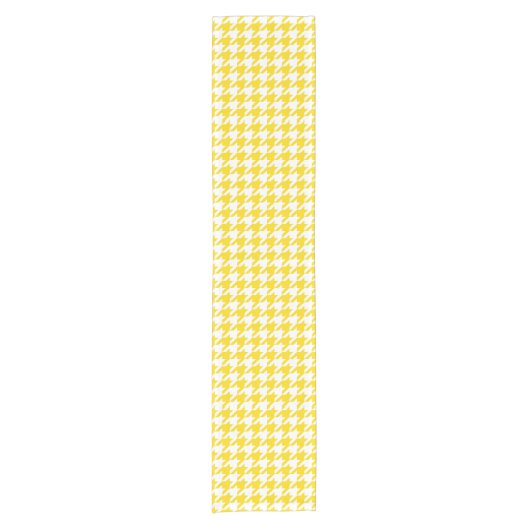 Geel Witte Houndstooth Rutpatroon Korte Tafelloper (Voorkant)