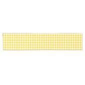 Geel Witte Houndstooth Rutpatroon Korte Tafelloper (Horizontaal)