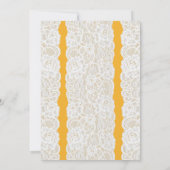Geel & Witte Kant Elegante VERLOVING Uitnodigingen (Achterkant)