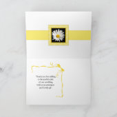 Geel Witte Madeliefje Lint Trouw Dankkaart Bedankkaart (Binnen)