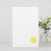 Geel-witte Magic Sun-product Briefpapier (Staand voorkant)