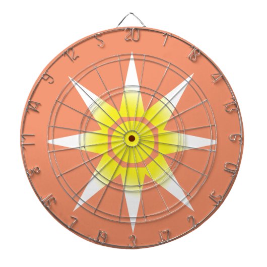 Geel-witte Magic Sun-product Dartbord (Voorkant)