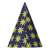 Geel-witte Magic Sun-product Feesthoedjes (Achterkant)
