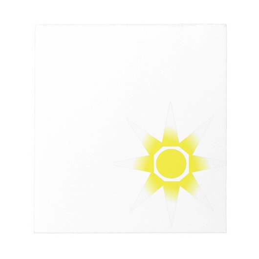 Geel-witte Magic Sun-product Notitieblok (Voorkant)