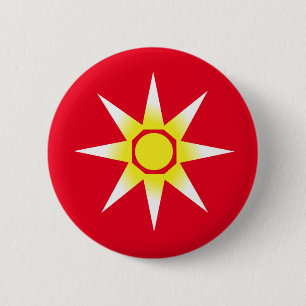Geel-witte Magic Sun-product Ronde Button 5,7 Cm